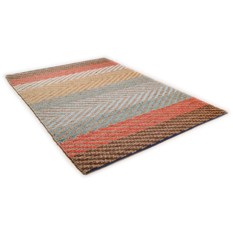 TOM TAILOR HOME Vloerkleed Pastel Stripe Platweefsel, met de hand geweven, materiaal: 60% katoen, 40% jute afbeelding 1