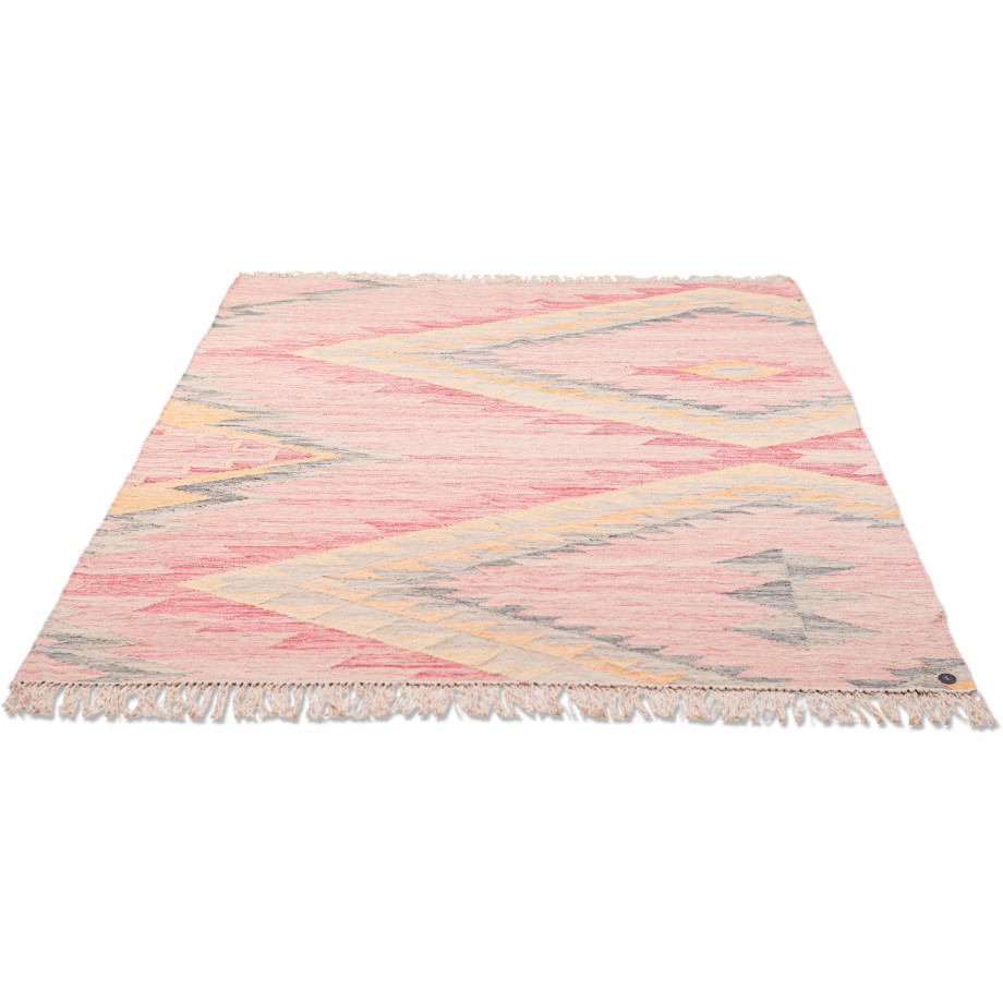 TOM TAILOR HOME Vloerkleed Vintage ZigZag met de hand geweven, met franje, boho-stijl afbeelding 1