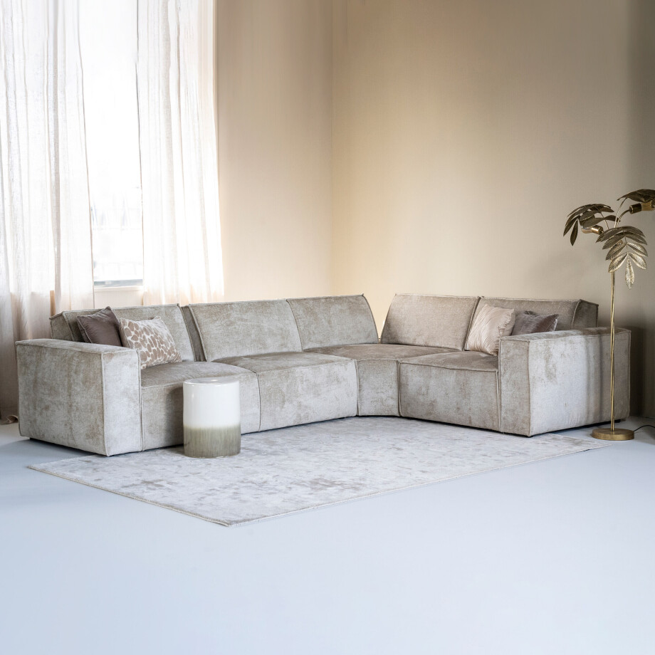 SEVN Hoekbank 'Tori' Rechts, 330cm, kleur Beige SEVN Hoekbank 'Tori' Rechts, 330cm, kleur Beige afbeelding 1
