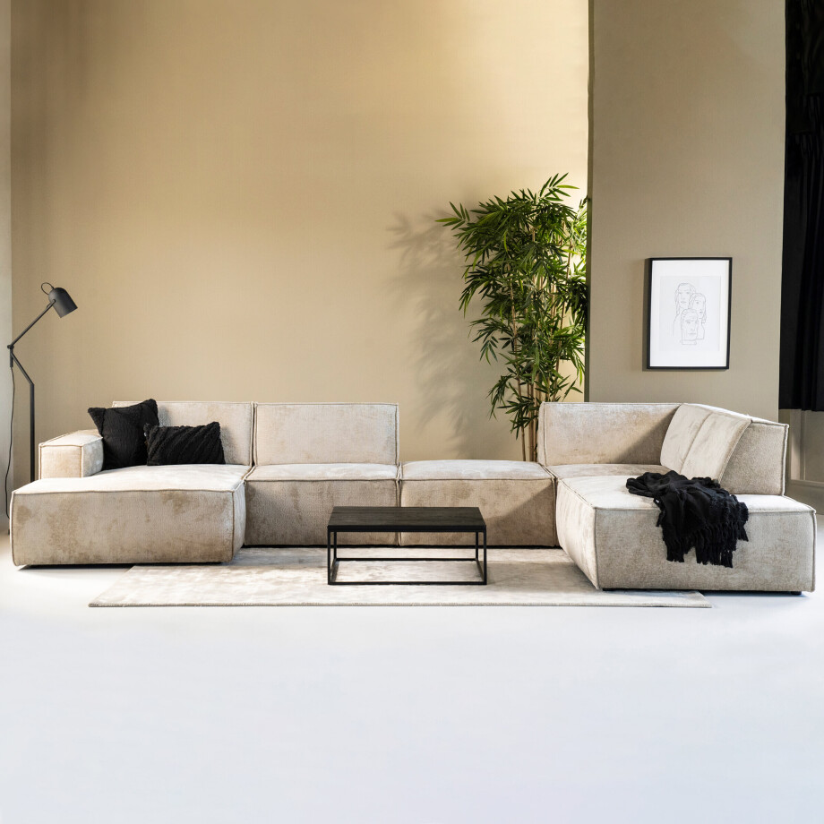 SEVN Hoekbank 'Tori' Rechts, 404cm, kleur Beige SEVN Hoekbank 'Tori' Rechts, 404cm, kleur Beige afbeelding 1