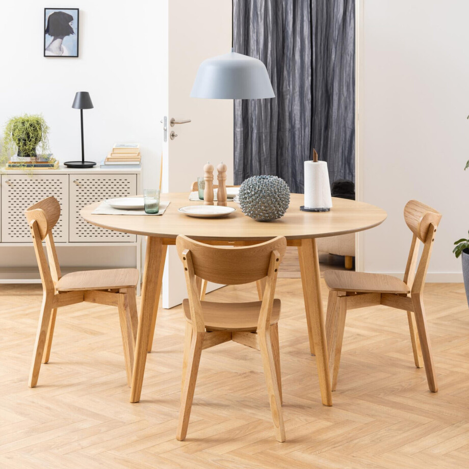 Bendt Ronde Eettafel 'Torkil' 140cm, kleur eiken naturel afbeelding 1