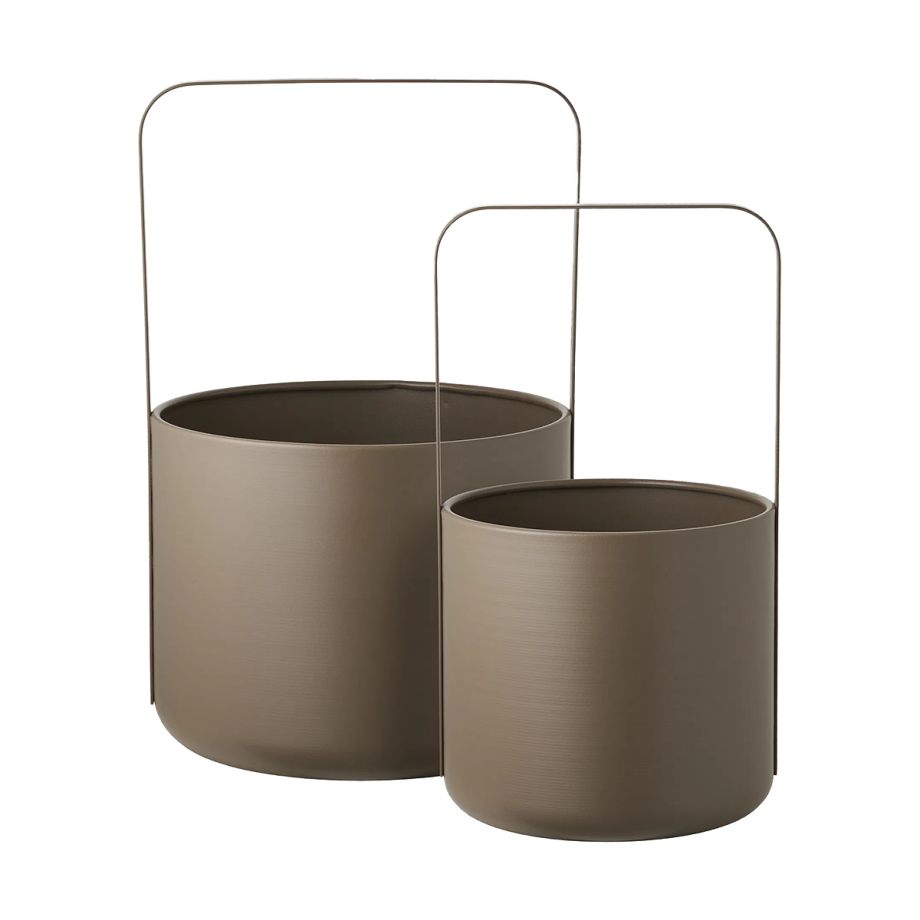 Tove metalen bloempotten bruin - set van 2 Tove metalen bloempotten bruin - set van 2 afbeelding 1