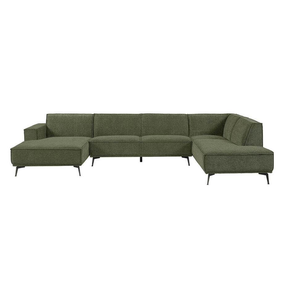 Tower Living 2,5-zits Hoekbank 'Leeds' Lounge links, kleur Bottle Green afbeelding 1