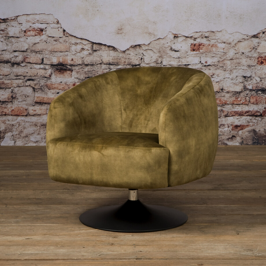 Tower Living Fauteuil 'Barga' Velvet, kleur groen Tower Living Fauteuil 'Barga' Velvet, kleur groen afbeelding 1