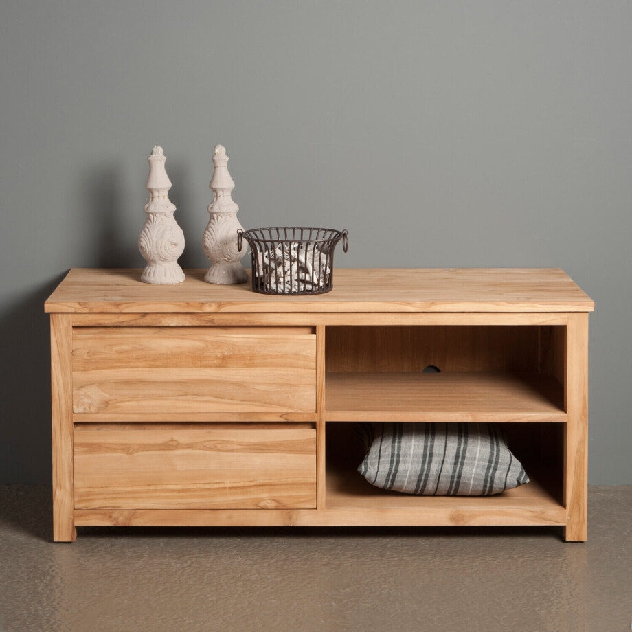 Tower Living TV-meubel 'Corona' Teak, 130cm afbeelding 