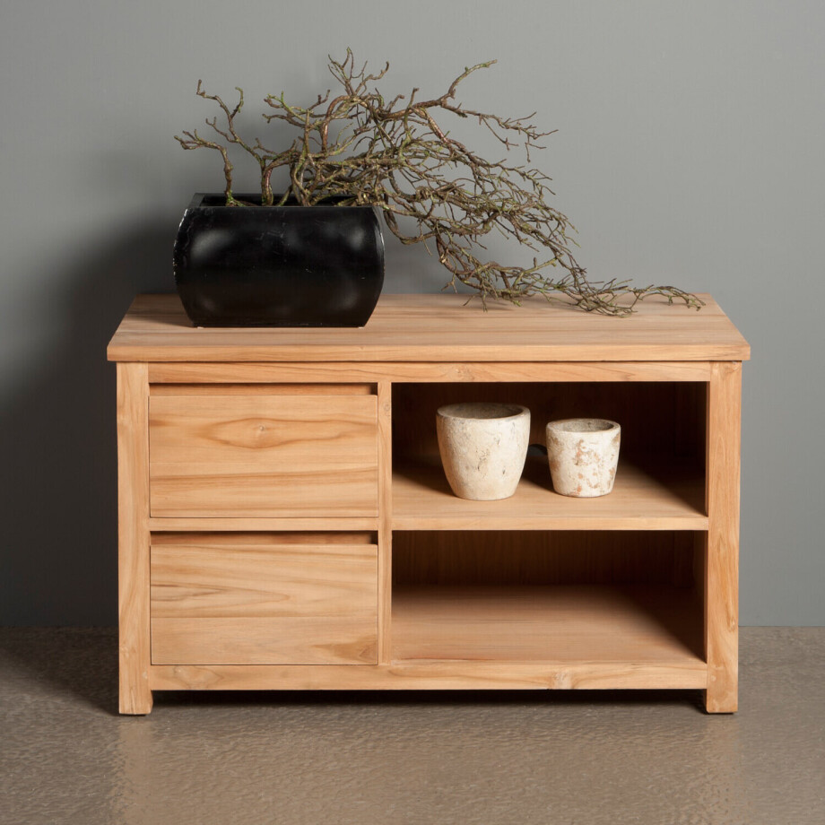 Tower Living TV-meubel 'Corona' Teak, 100cm Tower Living TV-meubel 'Corona' Teak, 100cm afbeelding