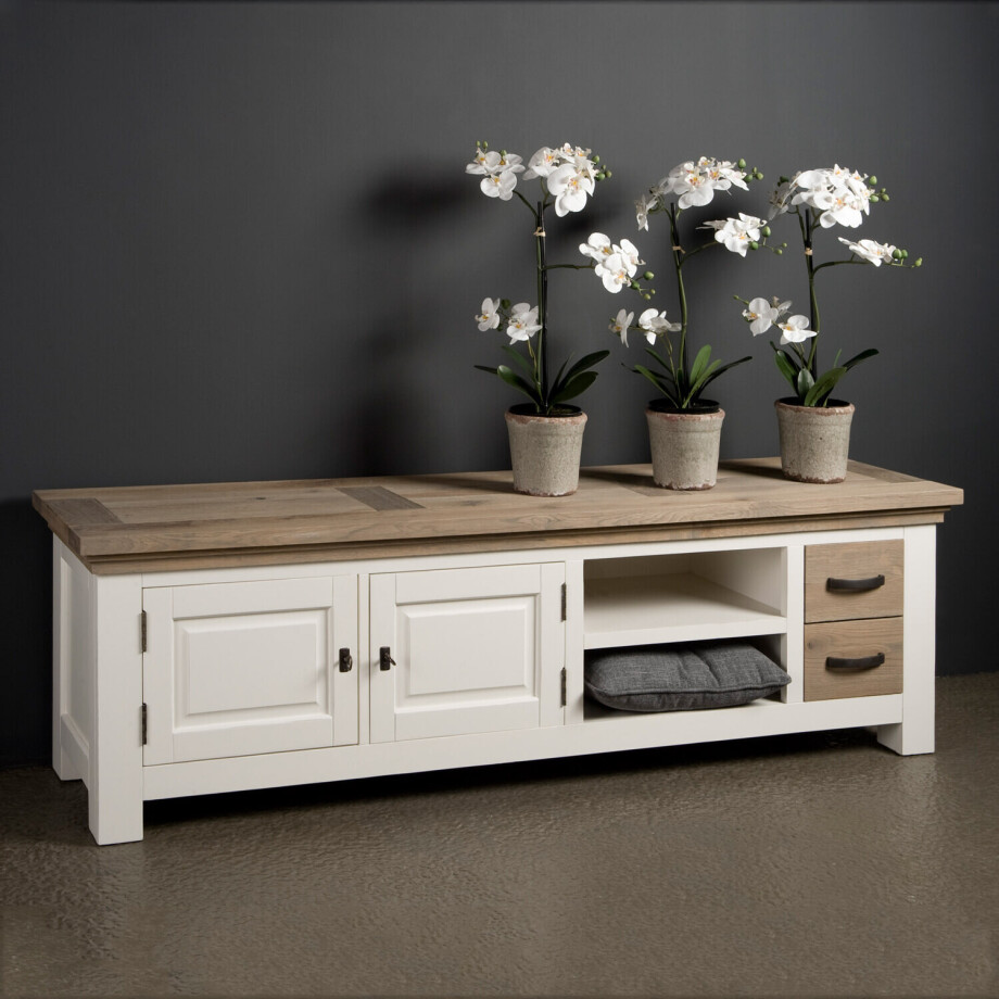 Tower Living TV-meubel 'Parma' 190 cm, kleur wit Tower Living TV-meubel 'Parma' 190 cm, kleur wit afbeelding 1