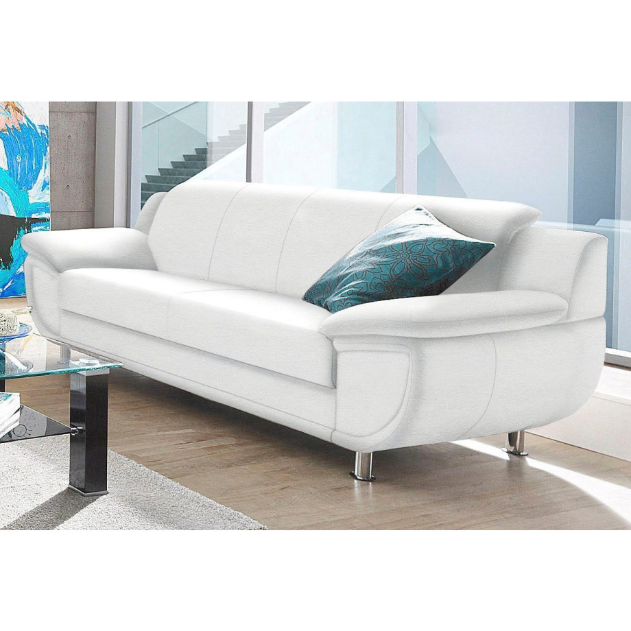 TRENDMANUFAKTUR 3-zitsbank Rondo, breedte 207 cm, brede armleuningen, chromen poten Big-sofa optioneel met bonnellvering, in verschillende bekledingen bestelbaar afbeelding 1