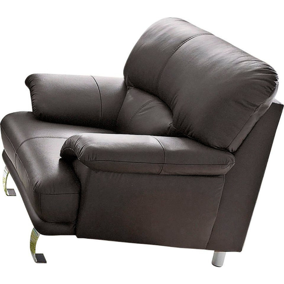 TRENDMANUFAKTUR Fauteuil Cecilia, loungestoel in Italiaans design, hoog zitcomfort comfortabele armleuningen en rugverwerking, aantrekkelijke metalen voet (set) afbeelding 1