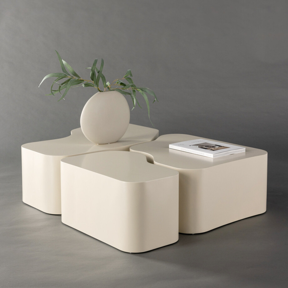 Nohr Organische Salontafel 'Tri' Set van 3 stuks, kleur Beige afbeelding 1