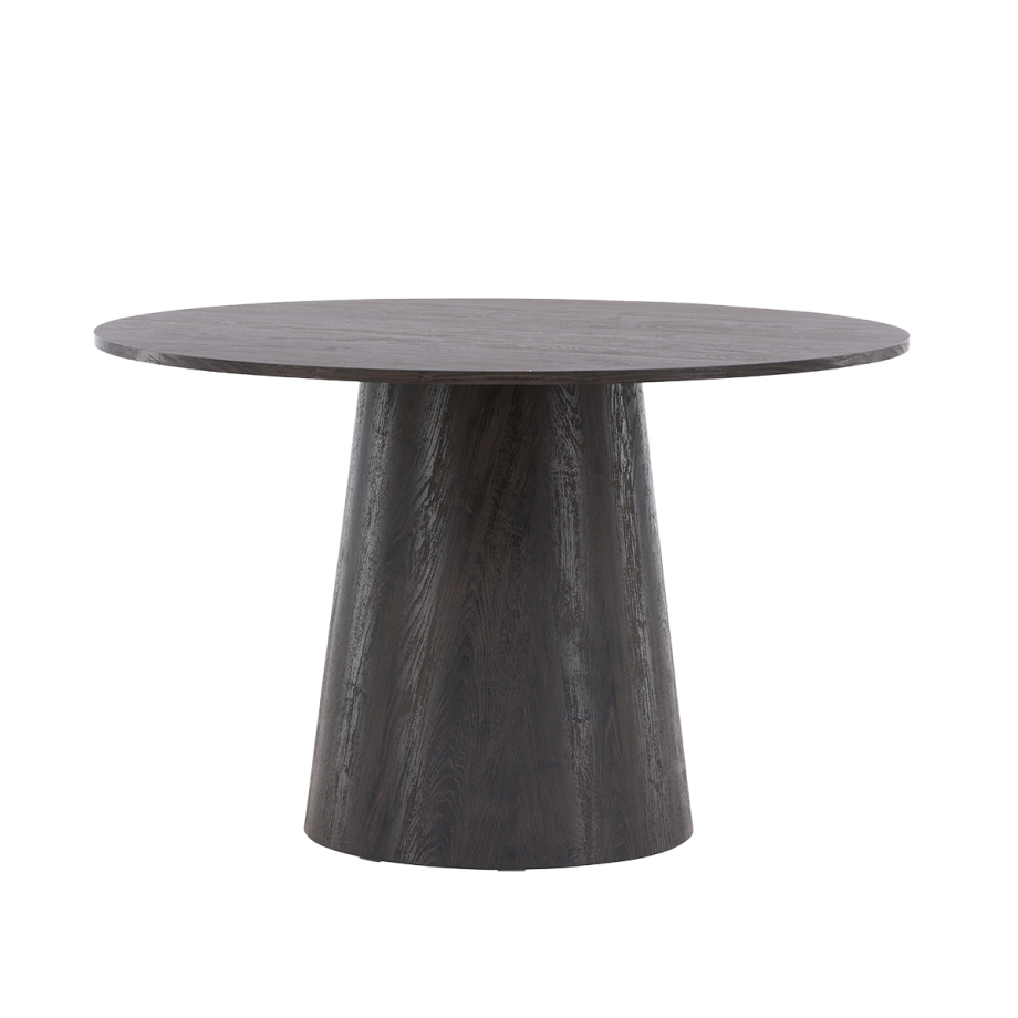 Trude houten eettafel donkerbruin - Ø 120 cm afbeelding 1