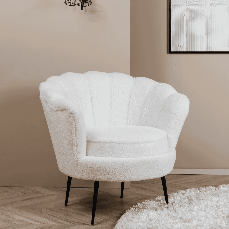 Nohr Fauteuil 'Yoni' Teddy, kleur Wit afbeelding 1