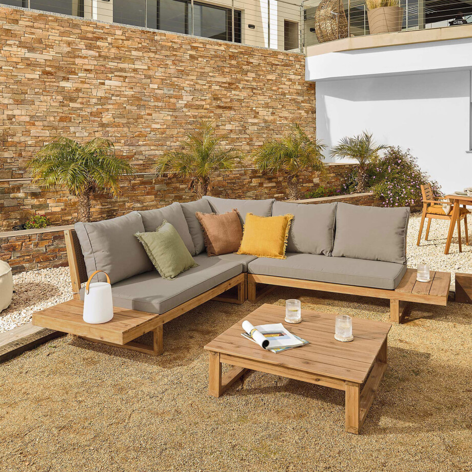 Kave Home Loungeset 'Flaviina' Massief Acaciahout Kave Home Loungeset 'Flaviina' Massief Acaciahout afbeelding 1