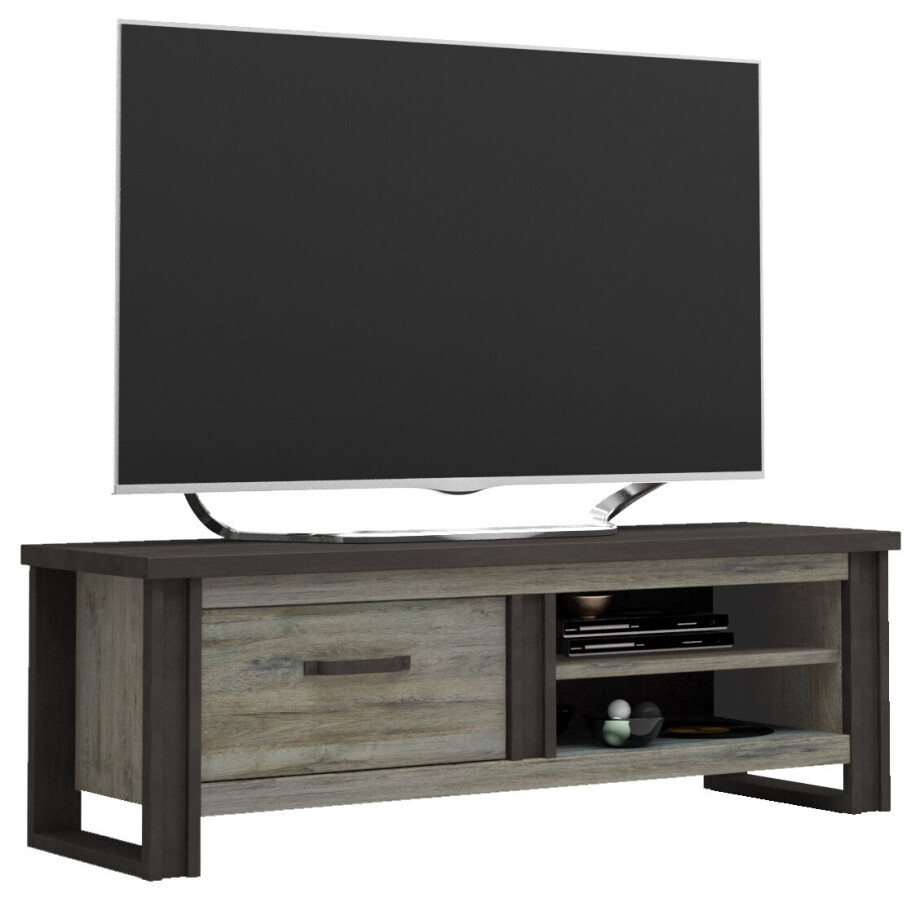 Tv-Meubel Baxter 169 cm breed grijs eiken met antraciet afbeelding 1