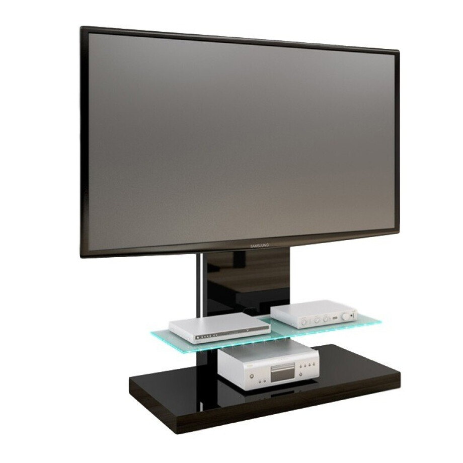 Tv-meubel Marino Max van 134 cm hoog in hoogglans Zwart Tv-meubel Marino Max van 134 cm hoog in hoogglans Zwart afbeelding 1