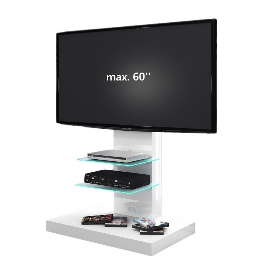Tv-meubel Marino van 133 cm hoog in Hoogglans wit afbeelding 1