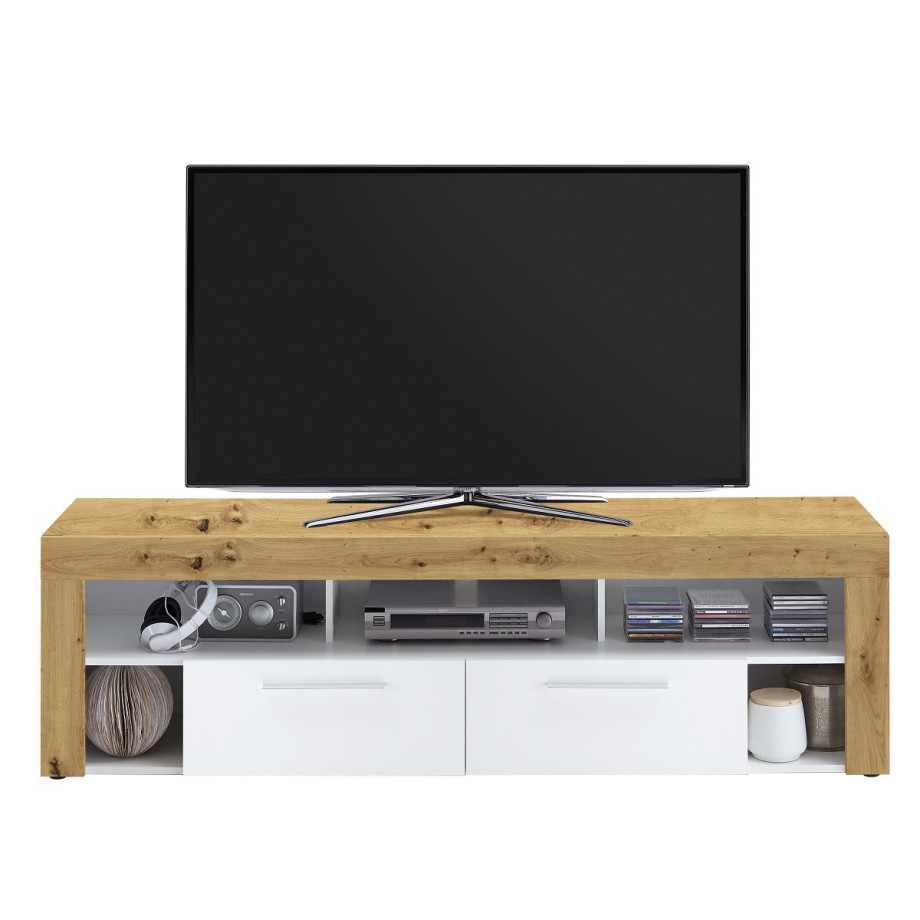 Tv-meubel Raymond 180 cm breed artisan eiken met wit afbeelding 1