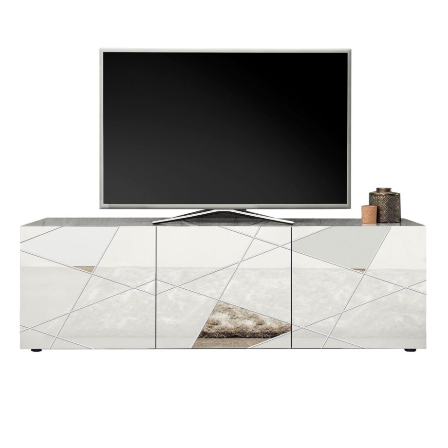 Tv-meubel Vittoria 181 cm breed hoogglans wit afbeelding 1