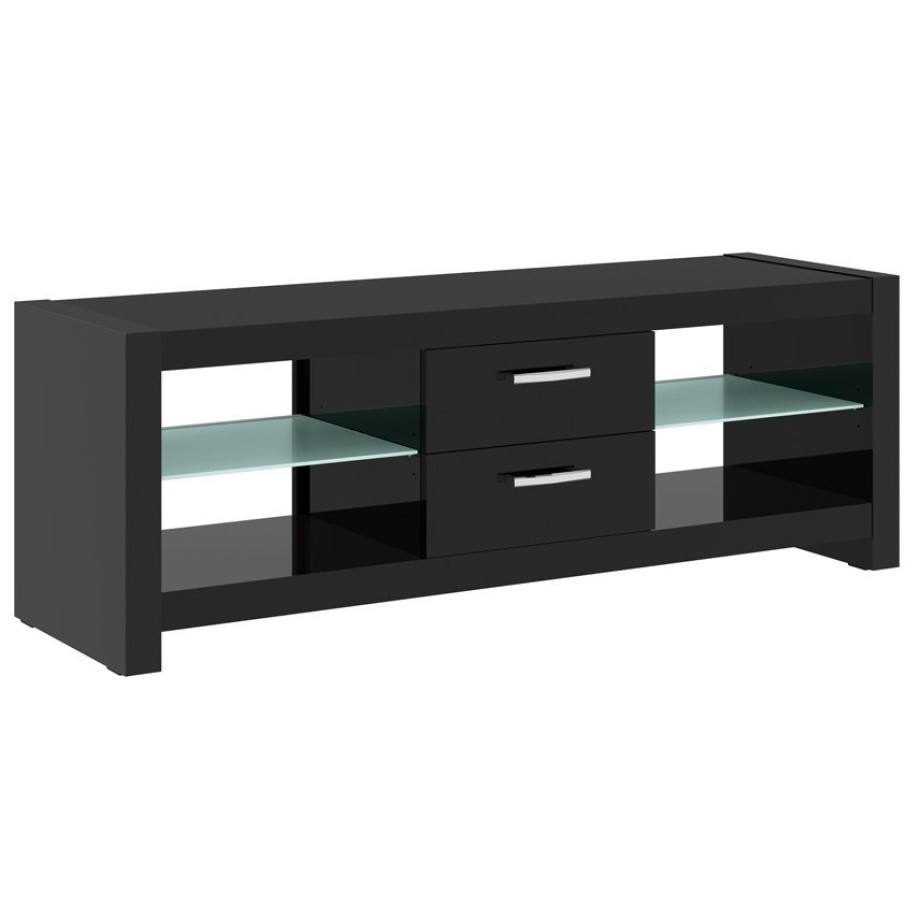 Tv-meubel Andora 150 cm breed - Hoogglans Zwart afbeelding 1
