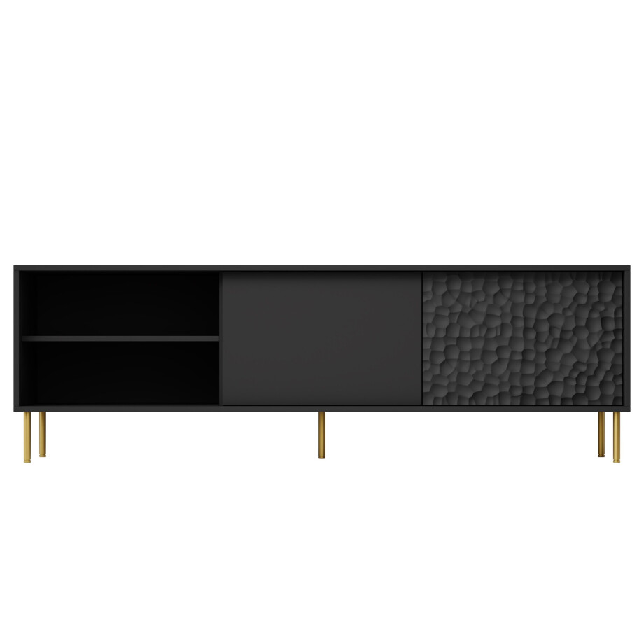 Tv-meubel Bullet mat zwart 180 cm breed afbeelding 1