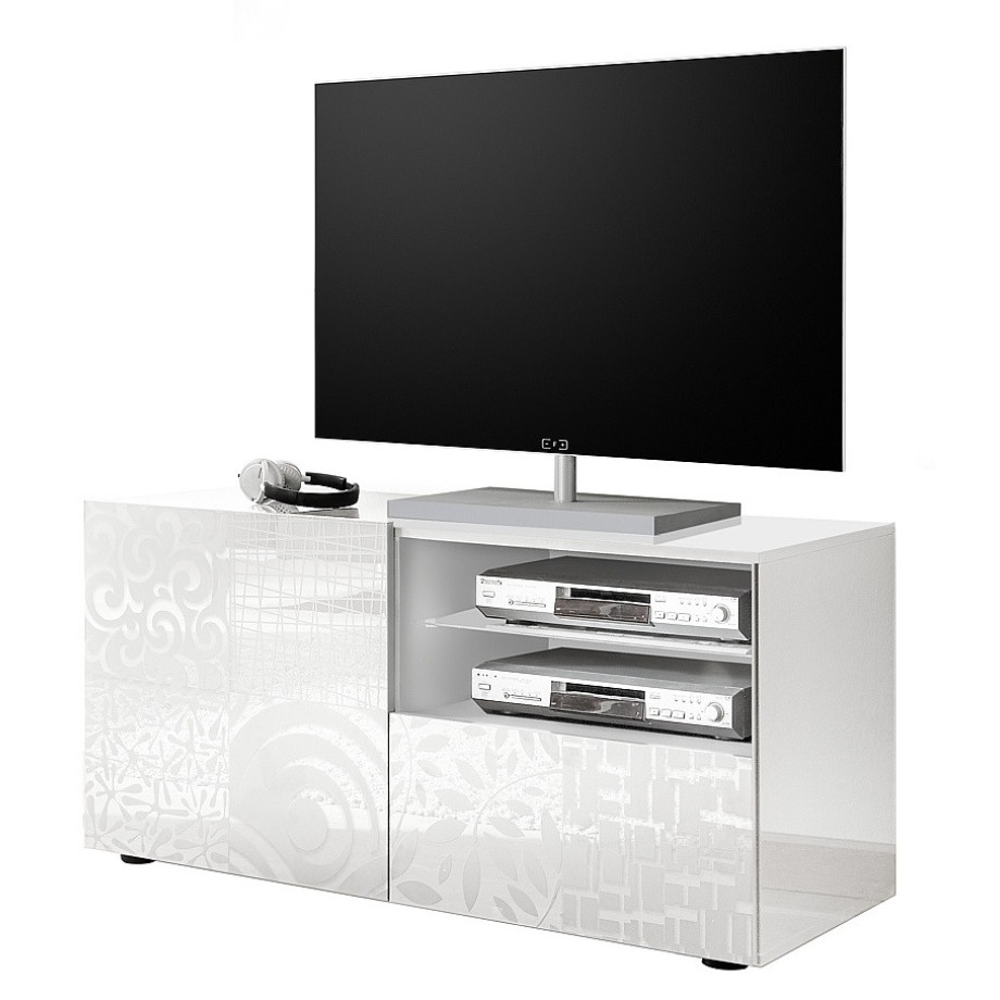 Tv-meubel Miro 121 cm breed in hoogglans wit afbeelding 1