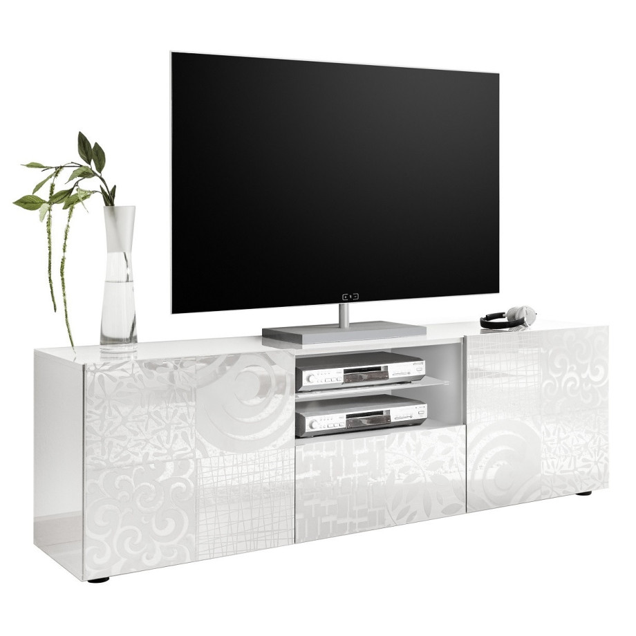 Tv-meubel Miro 181 cm breed in hoogglans wit afbeelding 1