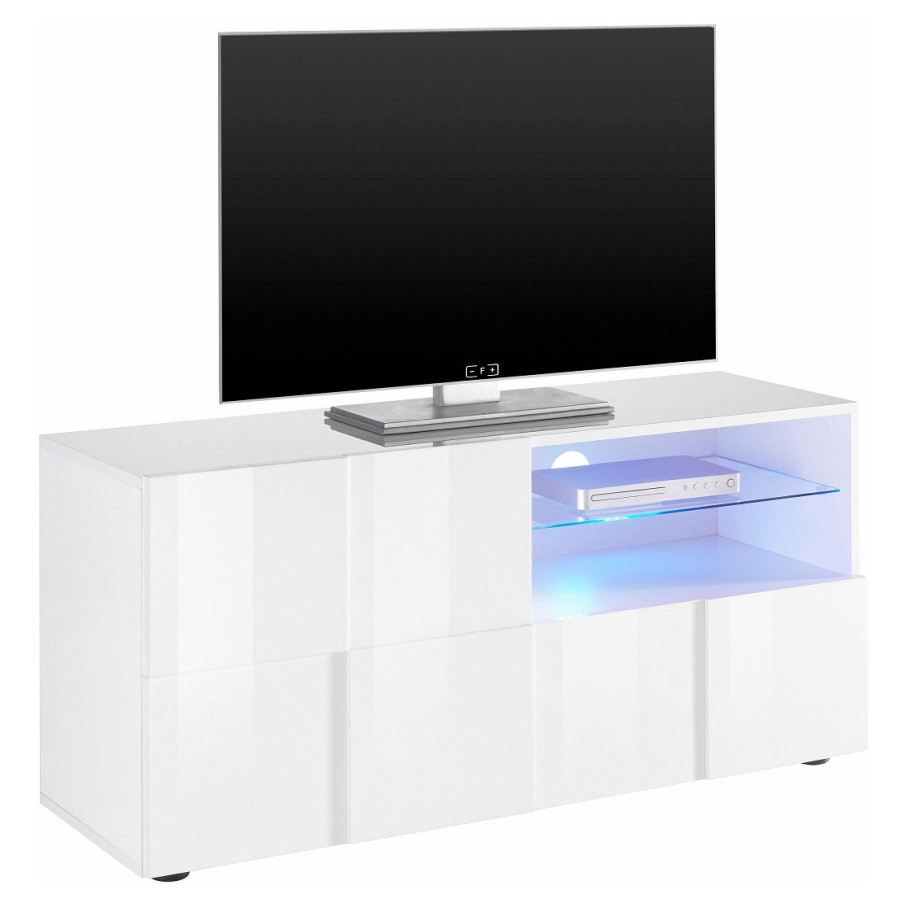 Tv-meubel Dama 121 cm breed in hoogglans wit afbeelding 1