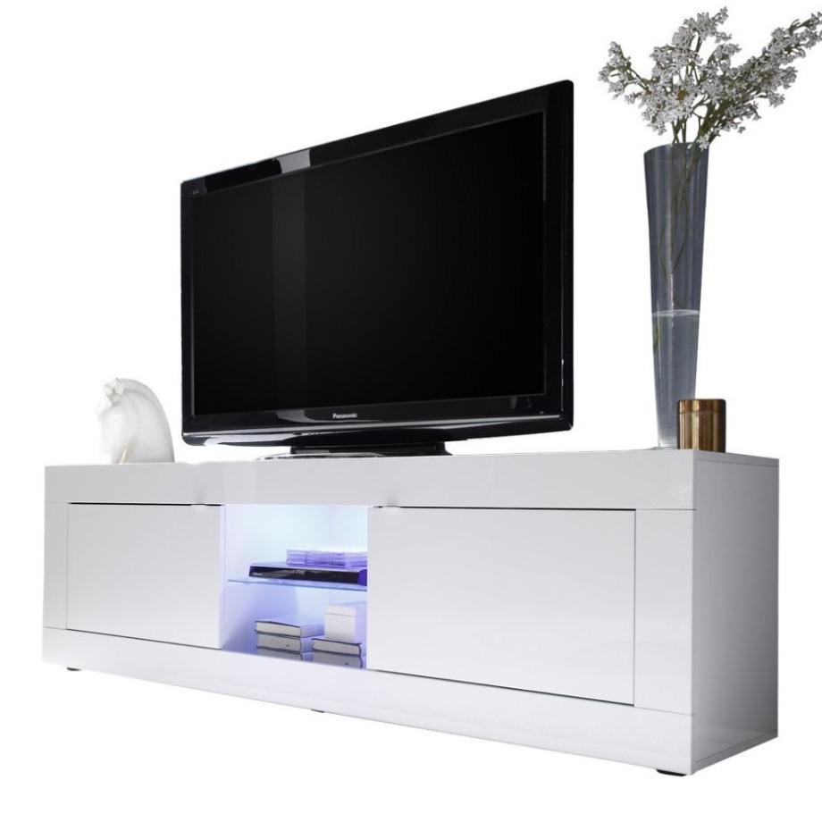 Tv-meubel Tonic 181 cm breed in hoogglans wit afbeelding 1