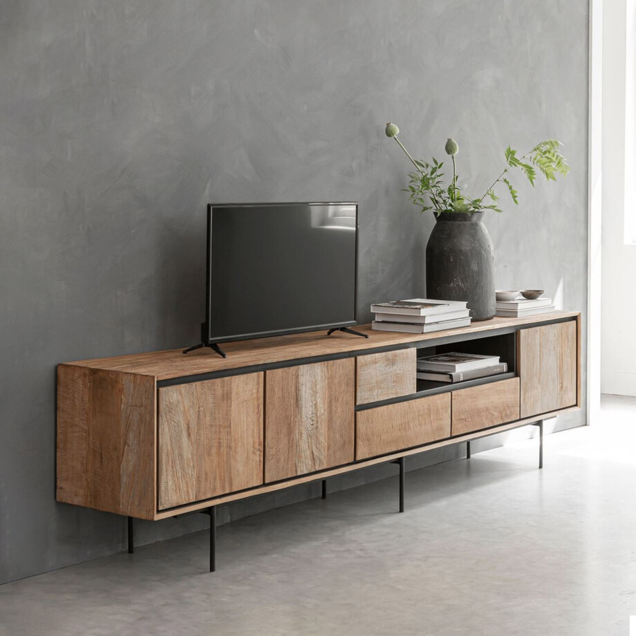 DTP Home TV-meubel 'Metropole' Teakhout, 235cm afbeelding 1