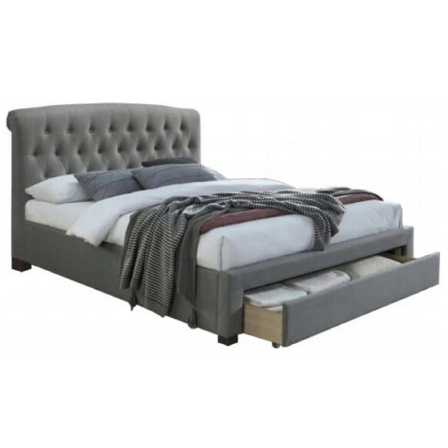 Tweepersoonsbed Avanti 160x200cm in grijs Tweepersoonsbed Avanti 160x200cm in grijs afbeelding 1