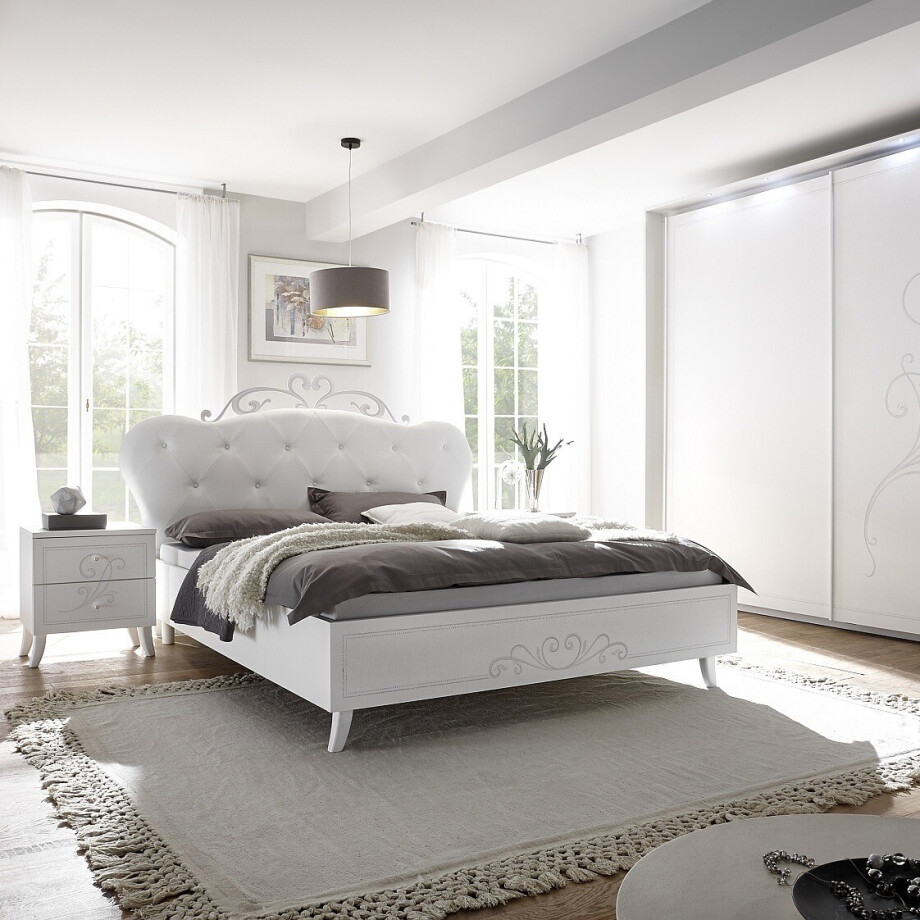 Tweepersoonsbed Nivea 180x200 cm mat wit Tweepersoonsbed Nivea 180x200 cm mat wit afbeelding 1
