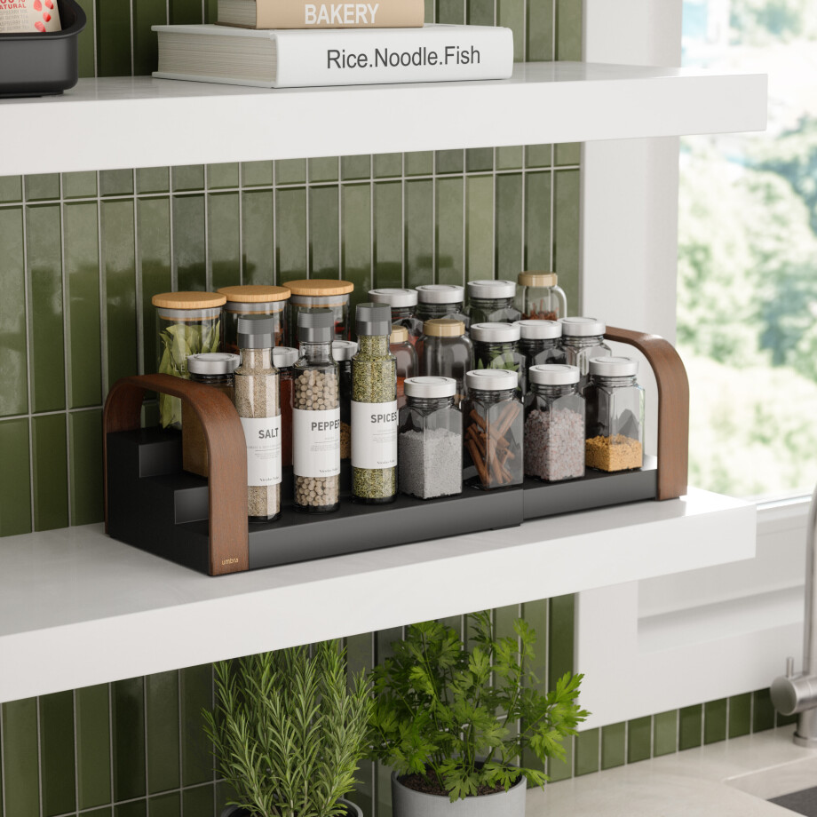 Umbra Kruidenrek 'Bellwood' Met drie niveaus, kleur Zwart/Walnoot afbeelding 1