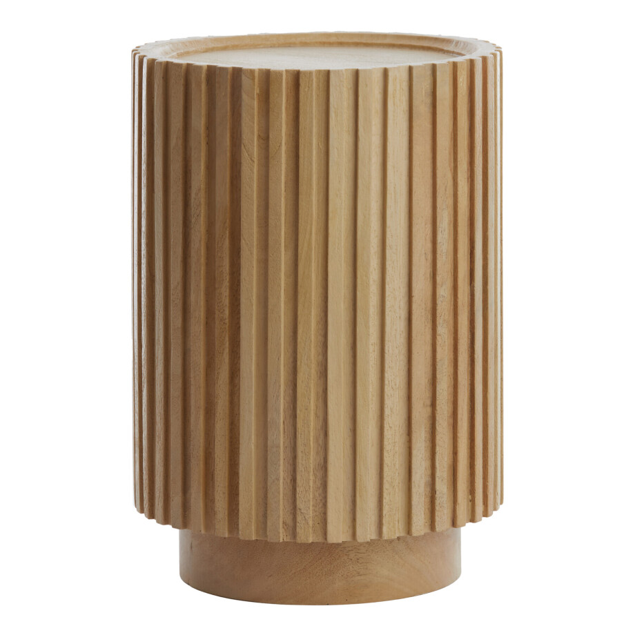 Light & Living Ronde Bijzettafel 'Kiyose' Mangohout, 33cm, kleur Naturel afbeelding 1