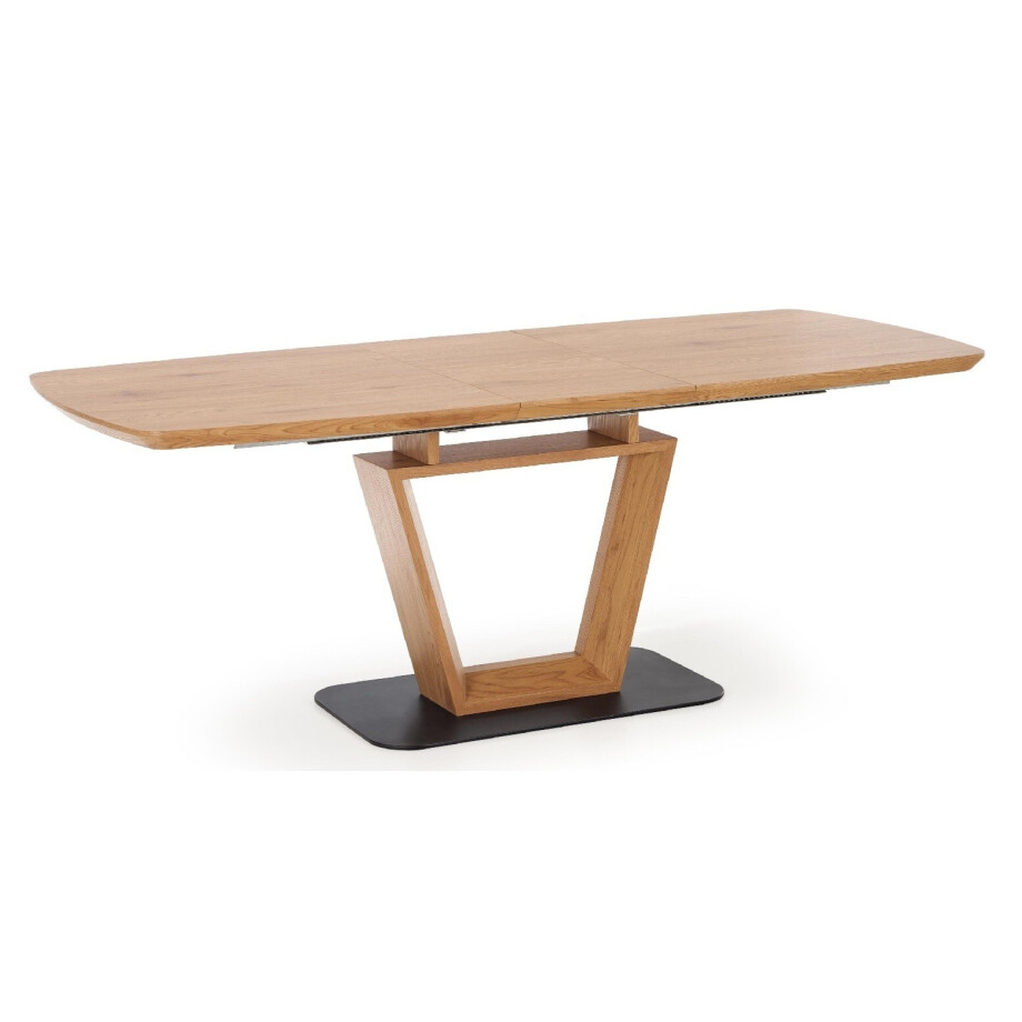 Uitschuifbare eettafel Blacky 160 tot 220cm breed in eiken afbeelding 1