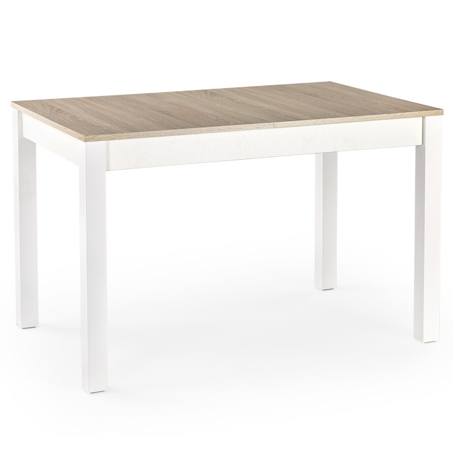 Uitschuifbare eettafel Maurycy 118 tot 158 cm breed eiken met wit afbeelding 1
