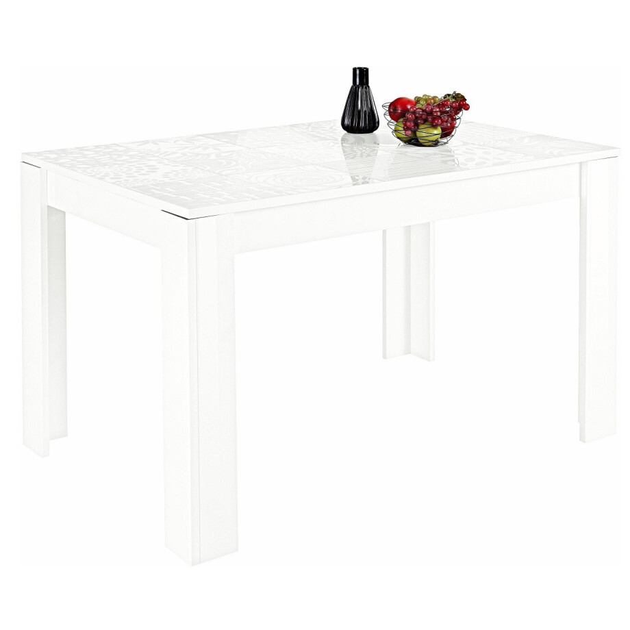 Uitschuifbare Eettafel Miro 137 tot 185 cm breed in hoogglans wit afbeelding 1