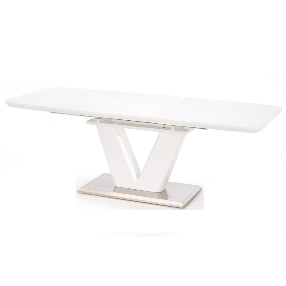 Uitschuifbare eettafel Mistral 160 tot 220 cm breed hoogglans wit Uitschuifbare eettafel Mistral 160 tot 220 cm breed hoogglans wit afbeelding 1