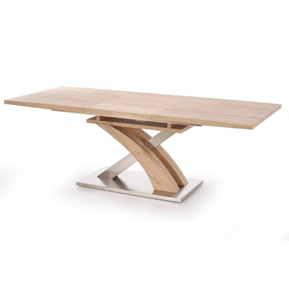 Uitschuifbare eettafel Sandor 160 tot 220 cm breed in goud eiken afbeelding 1