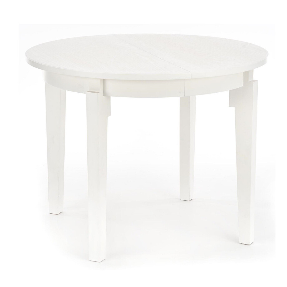 Uitschuifbare ronde eettafel Sorbus 100 cm breed in wit afbeelding 1