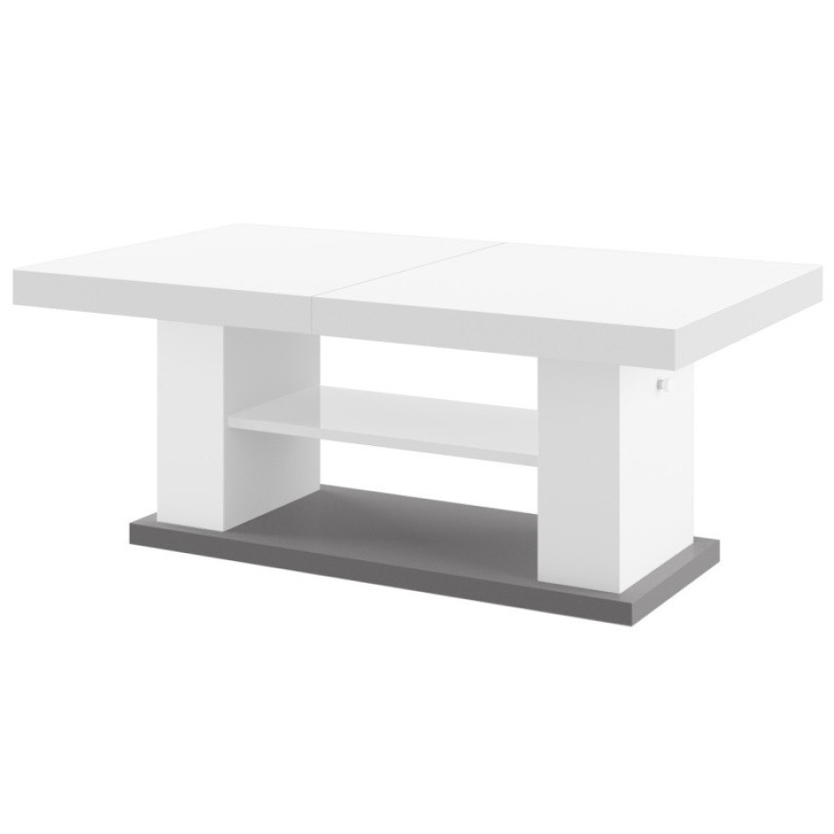 Uitschuifbare salontafel Matera 120 tot 170 cm breed - Hoogglans Wit afbeelding 1
