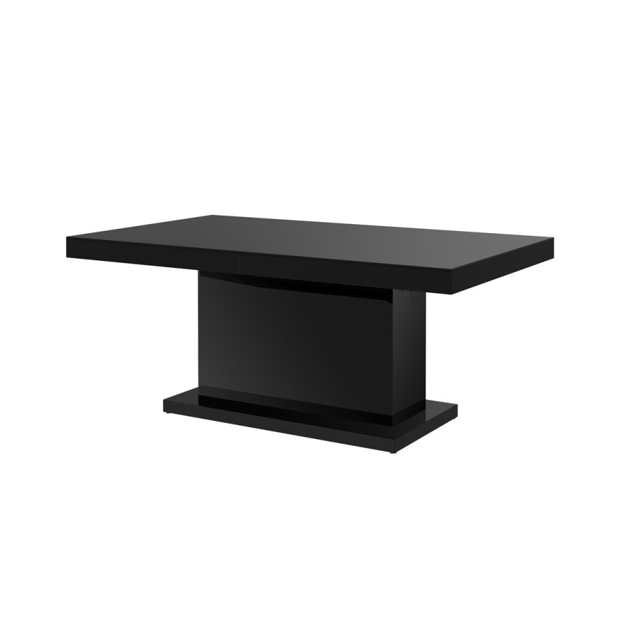 Uitschuifbare salontafel Matera Lux 120 tot 170 cm breed - hoogglans zwart afbeelding 1