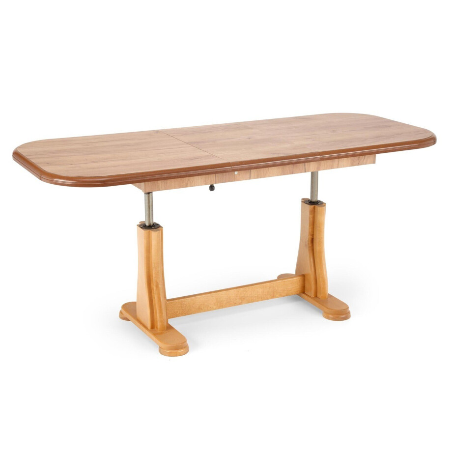 Uitschuifbare salontafel Tymon 125 tot 164 cm breed in ambachtelijk eiken afbeelding 1