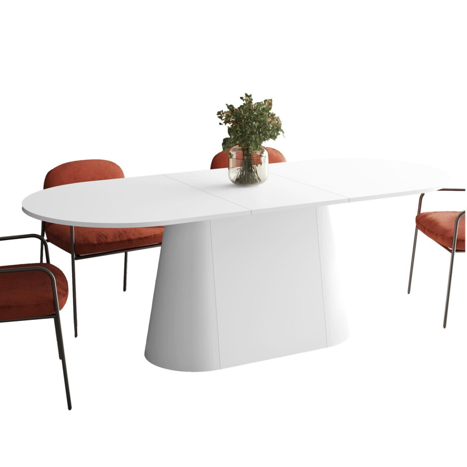 Uitschuifbare eettafel Capitolo 160-208 cm wit mat Uitschuifbare eettafel Capitolo 160-208 cm wit mat afbeelding 1