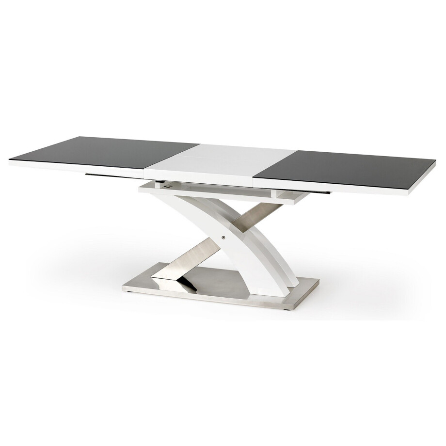 Uitschuifbare eettafel Sandor 2 van 160 tot 220 cm breed in zwart Uitschuifbare eettafel Sandor 2 van 160 tot 220 cm breed in zwart afbeelding 1