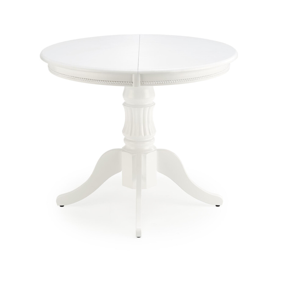 Uitschuifbare ronde eettafel William 90 tot 124 cm breed wit afbeelding 1