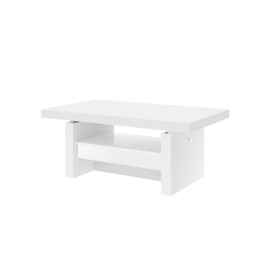 Uitschuifbare salontafel Aversa 120 tot 170 cm breed - Hoogglans Wit Uitschuifbare salontafel Aversa 120 tot 170 cm breed - Hoogglans Wit afbeelding 1