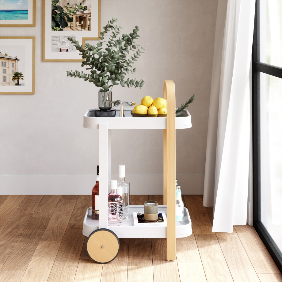 Umbra Trolley 'Bellwood' kleur Wit/Naturel afbeelding 1