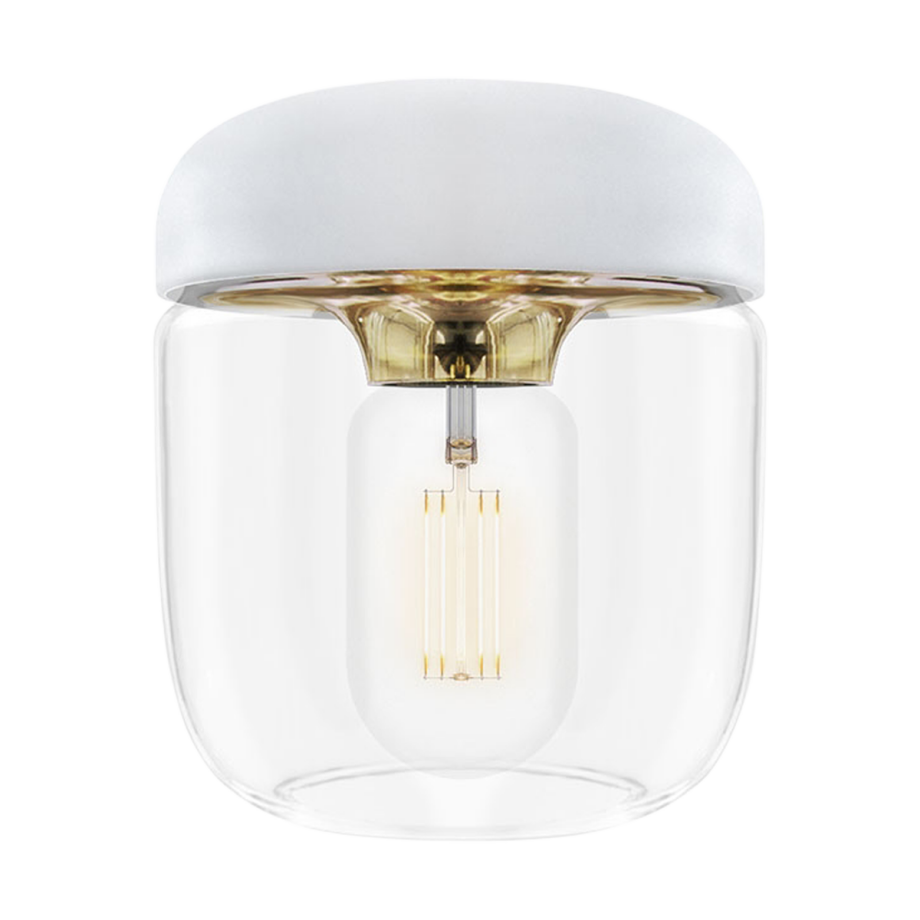 Acorn lampenkap wit met brass - Ø 14 cm Acorn lampenkap wit met brass - Ø 14 cm afbeelding 1