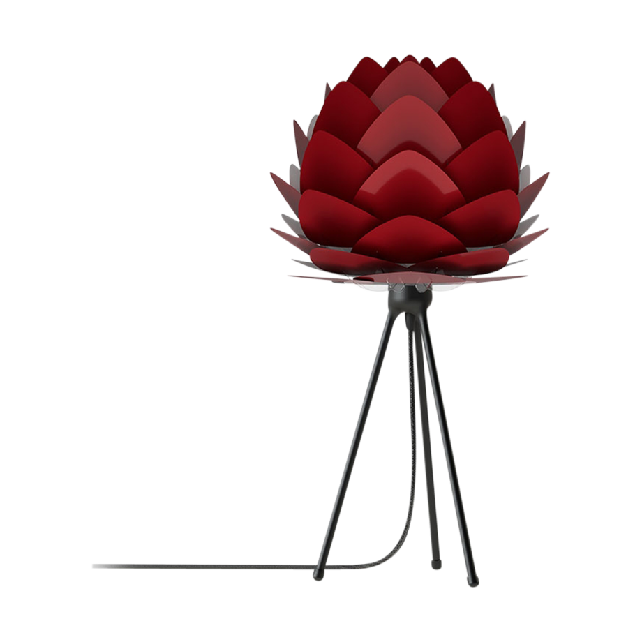 Aluvia Mini tafellamp ruby red - met tripod zwart - Ø 40 cm afbeelding 1