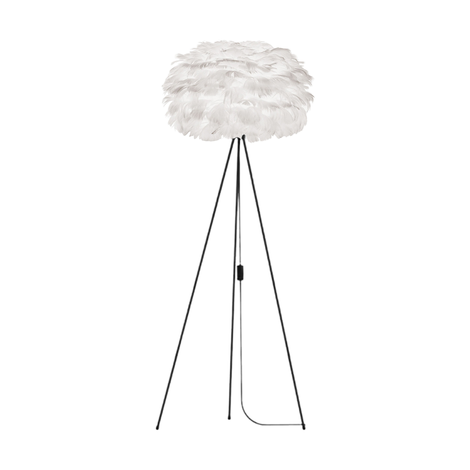 Eos large vloerlamp white - met tripod zwart - Ø 65 cm afbeelding 